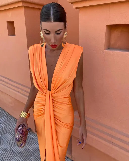 Maisie | Party Dress with Deep Neckline