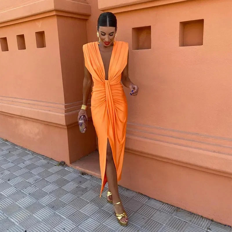 Maisie | Party Dress with Deep Neckline